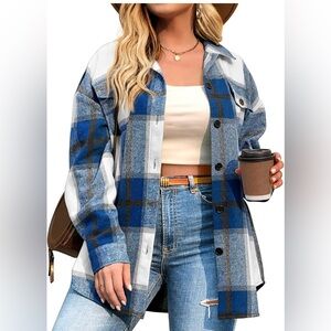 Women’s Plus Size Plaid Flannel Shacket/Jacket